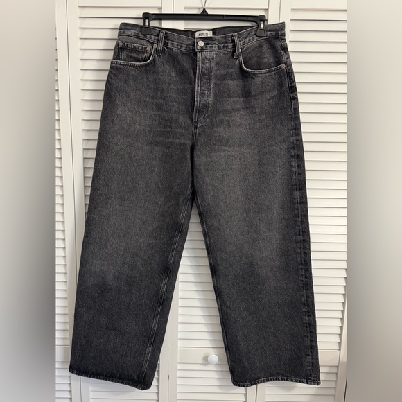 Agolde Denim - Agolde Wide Leg Baggy Jeans Black Denim Women’s 32х30  12 Opening